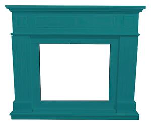 Cornice Camino Pienza Turchese Blu in materiale MdF Dimensioni 110x24.9x h94.9 cm -peso kg 22,8 Alloggiamento per camino elettrico modello Vulcano Blu Turchese