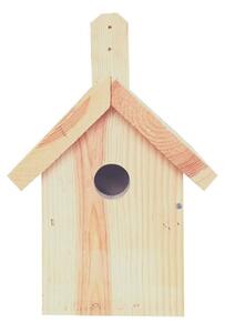 Casetta in legno per uccelli nidificanti con tetto spiovente