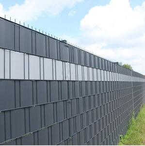 Nastro di copertura per recinzione 19cm x 35m 450g/m2 antracite + 20 clips