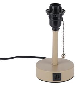 Brilagi - Lampada da tavolo con porta USB TABLON 1xE27/25W/230V beige/grigio