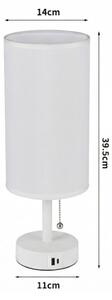 Brilagi - Lampada da tavolo con porta USB TABLON 1xE27/25W/230V bianca
