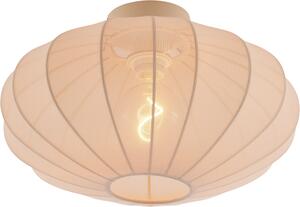 QAZQA - Lampada da soffitto di design I Lampada da soffitto I Lampada I Lampada beige - Bida I Soggiorno I Camera da letto - Tessile rotondo - Adatto a LED E27