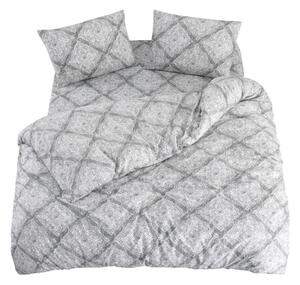 Set copripiumino e federa grigio per letto matrimoniale o esteso con lenzuolo incluso/4 pezzi 200x220 cm Geometric – Mila Home