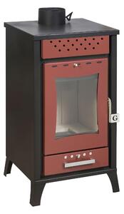 Stufa A Legna Olga Rossa potenza 15 Kw Dimensioni 45,5x48,5x h 91 cm - Peso 98 kg Volume riscaldabile 360m3