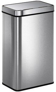 HOMCOM Cestino con sensore 60 L, coperchio automatico, acciaio inox, versatile, colore argento | Aosom Italy
