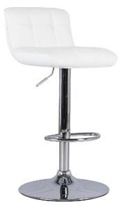 Sgabello Similpelle Kurt Kitchen & Living E5 36x38.5xH83 98 cm, Seduta Bianco, Schienale Bianco, Gambe Grigio, Materiale Similpelle, ABS, Metallo