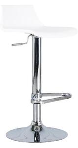 Sgabello Fred Kitchen & Living E5 39x41xH72 94 cm, Seduta e Schienale Bianco, Gambe Grigio, Seduta e Schienale in Polipropilene, Struttura in Metallo