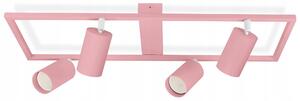 FKL DESIGN Home Lampada da soffitto Deco Lampada da soffitto Lampada per bambini Lampada per bambini a 4 luci GU10 Paralume regolabile Lampada di serie (N975-RS4-R)