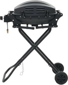 VidaXL Barbecue a gas portatile con zona cottura Nero