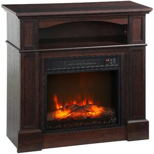 HOMCOM Camino elettrico effetto fiamme, con LED di luminosità regolabile con telecomando, 1800 W, 80,5 x 32,3 x 80,5 cm | Aosom Italy