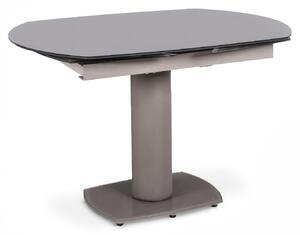Tavolo Allungabile Kyoto Dimensioni chiuso 90x120 x h 76 cm , Aperto 180x h76 cm, Grigio, Vetro Temperato e Metallo - Linea Kitchen & Living