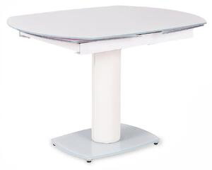 Tavolo Allungabile Kyoto Kitchen & Living 90x120 180 x h76 cm, Bianco, Vetro Temperato e Metallo