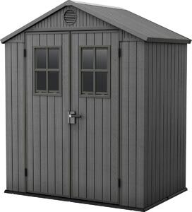 Casetta da giardino Keter Darwin 6x4, 190x122x221 cm, resistente alle intemperie, con doppie porte e lucernario