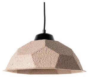 Lampada a Sospensione Ø35xH160 cm in Cartone Riciclato e Metallo Egg Tortora