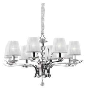 Ideal Lux - Lampadario a sospensione con catena PEGASO 8xE14/28W/230V diametro 76 cm cromo lucido