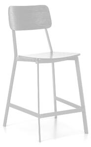Sgabello in Legno Woody Design Twist 51x51.5xH97 cm, Colore Bianco, Materiale Seduta e Schienale in Legno, Gambe in Metallo