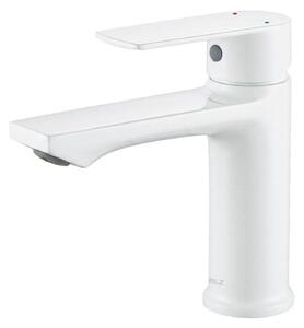 Miscelatore monocomando per lavabo, bagno, colore bianco, diametro 96 mm, antispruzzo