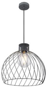 Lampada a sospensione, rete metallica, forma sferica, grigio, 35 cm