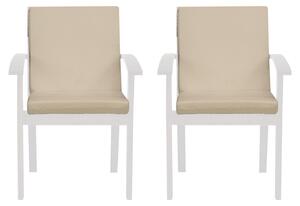 Set 2 Cuscini per Sedia da Giardino 90x45x5 cm in Poliacrilico Allegro Ecru