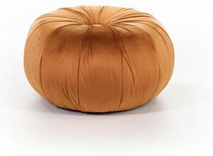 Pouf Kaia Design twist 48x48xH30 cm, Rivestimento arancione, Materiale velluto
