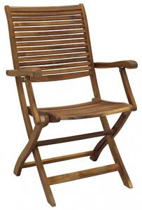 Sedia da Giardino Riviera con Braccioli 55x64x94 h cm in Legno Marrone