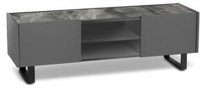 Porta TV Pegaso E5 140x40xH45 cm, Top marmo grigio, Struttura grigio scuro, Materiale Top Ceramica Marmo Grigio, Struttura MDF, Gambe Metallo