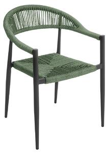 Sedia da Giardino 56x78x59 cm Milano con Corda Sintetica e Allumino Antracite e Verde