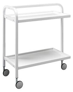 Carrello Portavivande struttura in Metallo e MDF 40x75xh80 cm 10,5 kg Struttura metallo bianco , ripiani colore bianco