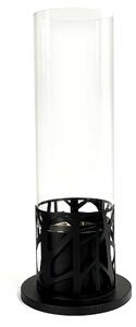 Biocamino da terra con Struttura in metallo verniciato e Vetro temperato Dimensioni 20,3x20,3x h50 cm - peso 2,6 kg Riscalda 20 MQ Potenza 2 Kw/h colore nero