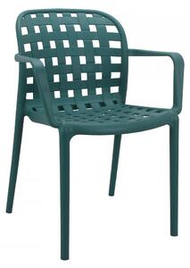 Sedia da Giardino Sharon 58x57,5x82,5 h cm in Polipropilene Petrolio