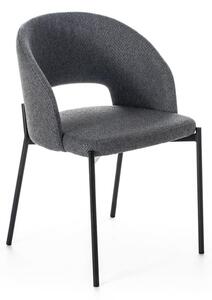 Sedia di tessuto imbottito, la quale presenta uno schienale circolare MOD GRETA dimensioni 52x55,5x h 78,8 cm - peso 3,5 kg schienale e seduta colore Grigio