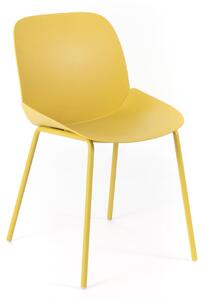 Seduta schienale in Polipropilene con struttura e gambe in metallo MODELLO EVA dimensioni 55x46 xh 79 cm - peso 4,8 colore Senape
