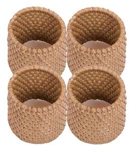 Set di 4 portatovaglioli in rattan naturale - Tiseco Home Studio