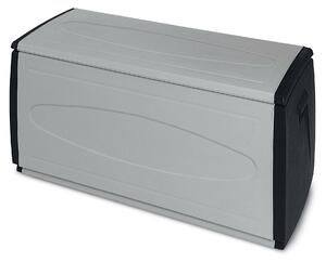 Baule Contenitore da Esterno 120x54x57 cm Multiuso in Polipropilene Prince Box Grigio e Nero