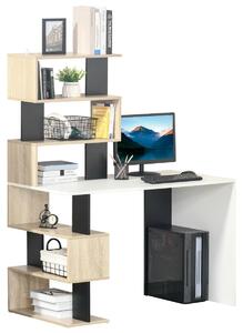 Scrivania da Ufficio 120x60x148 cm con Libreria in Legno Multicolore