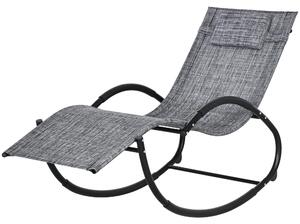 Sedia Sdraio a Dondolo Zero-Gravity da Esterno Impermeabile 155x61x88 cm con Poggiatesta Grigio