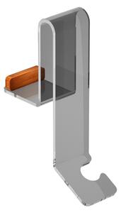 Gancio Doccia - Fissaggio a Vetro o Box Doccia 20x18,5x h 23 cm plexiglass e in legno sono realizzati in Teak grigio fum�