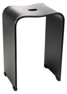 Sgabello in Cristallo Acrilico con maniglia e seduta ergonomica Ghost Dimensioni 33x27,5 x h48 cm Uno sgabello superleggero ergonomico colore nero