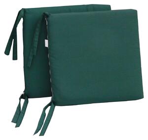 Set 2 Cuscini per Sedia da Giardino 40x40x5 cm in Poliacrilico Allegro Verde