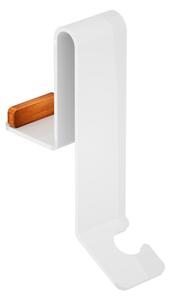 Gancio Doccia - Fissaggio a Vetro o Box Doccia 20x18,5x h 23 cm plexiglass e in legno sono realizzati in Teak colore bianco
