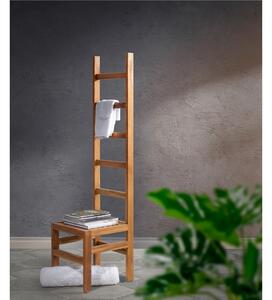 Scala porta tutto con 5 ripiani e cassetto di base in Teak naturale di recupero trattato Arya Dimensioni 45x40x h 180 cm Legno