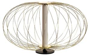 Lampada da Tavolo a LED 50x50xH29 cm in Acciaio e Metallo Mizar Ottone Lucido