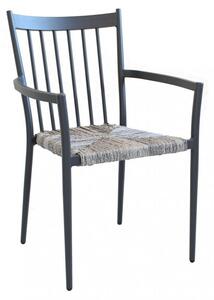Sedia Martinica Impilabile 55x57x86 h cm in Alluminio Antracite