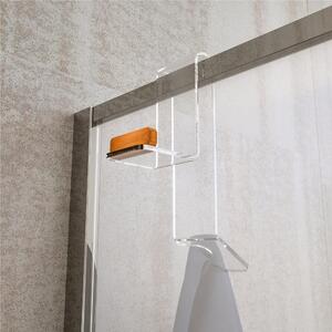 Gancio Doccia - Fissaggio a Vetro o Box Doccia 20x18,5x h 23 cm plexiglass e in legno sono realizzati in Teak colore trasparente