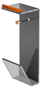 Porta rotolo/ porta riviste da parete in plexiglass BRIGHT Dimensioni 20x18xh 55 cm colore trasparente con inserti in Teak colore Grigio Fum�