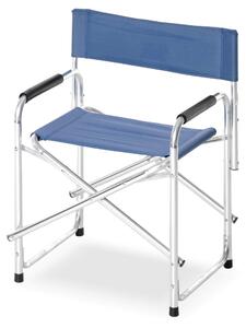 Sedia Regista da Giardino 61x50x79 cm in Alluminio e Poliestere Blu