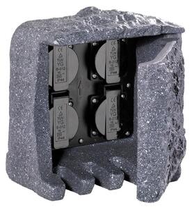 Torretta 4 Spine Shuko da Esterno IP44 in Poliestere Grigio