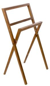 Porta asciugamani free standing richiudibile in Teak naturale COMPASSO Dimensioni 56x41x h93 cm fatto a mano