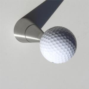 Appendiabiti da parete in acciaio inossidabile GOLF dimensioni 4x4x h 9,5 Cm Pomello con Pallina da Golf Vera colore bianco