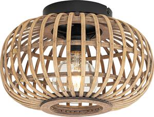 QAZQA - Orientale Lampada da soffitto orientale I Lampada da soffitto I Lampada I Lampada nera con bambù - Amira I Soggiorno I Camera da letto - Bamboo Rund - Adatta a LED E27